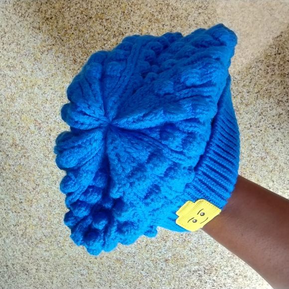 Lego X Target Collection TODDLER Beanie Hat Knit Minifigure Patch 2T-5T Blue - Picture 5 of 9